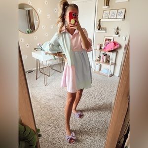 Color block striped dress